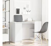 Bureau Blanc 120x42x76 cm Bois d'Ingénierie avec Rangement | Surface lisse résistante, entretien facile, adapté salon ou salle à manger, fixation murale incluse, usage quotidien