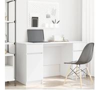 Bureau Blanc 140x49x76 cm en bois d ingénierie