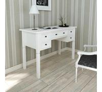 Bureau Blanc à 5 Tiroirs Rangement Table Console Table d'Ordinateur vidaXL