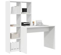 Bureau Blanc CLOUD Table à écrire Pour 1 personne avec étagère Blanc 138 5x55x143 cm bois d'ingénierie BBB268