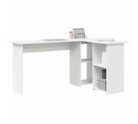 Bureau Blanc, CLOUD, Table à écrire, Pour 1 personne, avec étagère,Blanc 142x102x73 cm ,bois d'ingénierie BBB866