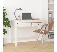 Bureau Blanc, CLOUD, Table à écrire, Pour 1 personne, avec tiroir,s Blanc 100x50x78 cm Bois massif de pin BBB544