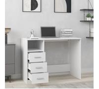 Bureau Blanc, CLOUD, Table à écrire, Pour 1 personne, avec tiroir,s Blanc 102x50x76 cm ,bois d'ingénierie BBB534