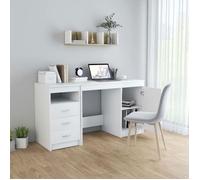 Bureau Blanc, CLOUD, Table à écrire, Pour 1 personne, Blanc 140x50x76 cm Bois d’ingénierie BBB105