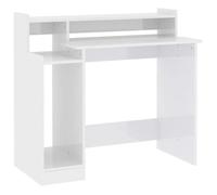 Bureau Blanc, CLOUD, Table à écrire, Pour 1 personne, lumières LED, Blanc brillant 97x45x90cm ,bois d'ingénierie BBB430