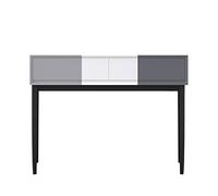 Bureau Blanc et Gris avec 2 tiroirs, Commode Minimaliste, Moderne, Chambre à Coucher, Petit Appartement, Miroir de Maquillage Table Table de Maquillage(Grand)