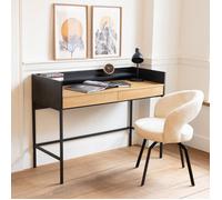 Bureau bois et noir 2 tiroirs arthur