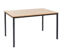 Bureau Braila, table de conférence table de séminaire, 120x80cm MDF ~ aspect hêtre
