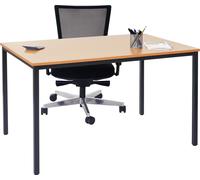 Bureau Braila, table de conférence table de séminaire, 120x80cm MDF ~ aspect hêtre