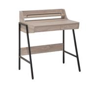Bureau Broxton 77x46cm en MDF et Acier Bois Clair et Noir