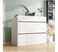 Bureau Bureau d'Accueil avec compartiments ouverts, étagères, Comptoir de Réception, Bureau, 120x50x100cm, Blanc