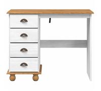 Bureau BURKE, Blanc Table à écrire - 1 PERSONNE - ASKIM Blanc 95x40x75 cm - Bois massif en pin BB356