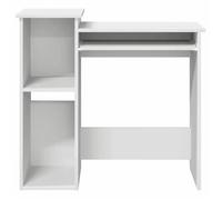 Bureau BURKE, Blanc Table à écrire - 1 PERSONNE - avec étagères - blanc 84x40x78 cm - bois d'ingénierie BB757