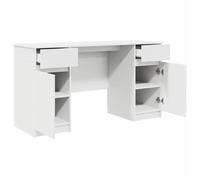 Bureau BURKE, Blanc Table à écrire - 1 PERSONNE - avec tiroir - Blanc 140x49x76 cm - Bois d'ingénierie BB242