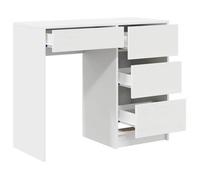 Bureau BURKE, Blanc Table à écrire - 1 PERSONNE - avec tiroir - Blanc 90x37,5x75 cm - Bois d'ingénierie BB1008