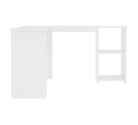 Bureau BURKE, Blanc Table à écrire - 1 PERSONNE - en forme de L - Blanc 120x140x75 cm - BB369