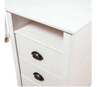 Bureau BURKE, Blanc Table à écrire - 1 PERSONNE - Hill Blanc 150x50x74 cm - Bois de pin solide BB85