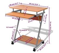 Bureau BURKE, Brun Table à écrire - 1 PERSONNE - avec plateau à clavier coulissant Marron BB2