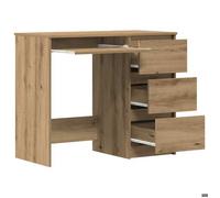 Bureau BURKE, Brun Table à écrire - 1 PERSONNE - chêne artisanal 90x45x76 cm - bois d'ingénierie BB793