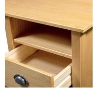 Bureau BURKE, Brun Table à écrire - 1 PERSONNE - Hill avec 3 tiroirs 120x50x74 cm - Pin solide BB82