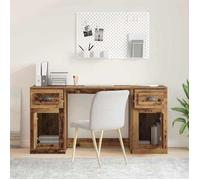 Bureau BURKE, Marron Table à écrire - 1 PERSONNE - avec armoire - avec tiroir - Bois Ancien 154,5x50x75 cm - BB313