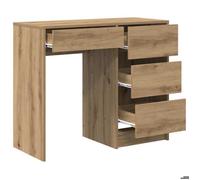 Bureau BURKE, Marron Table à écrire - 1 PERSONNE - Chêne artisanal 90x37,5x75 cm - Bois d'ingénierie BB1015