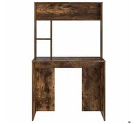 Bureau BURKE, Marron Table à écrire - 1 PERSONNE - Chêne fumé 91x50x149 cm - Bois d'ingénierie BB836