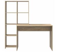 Bureau BURKE, Marron Table à écrire - 1 PERSONNE - Chêne Sonoma 138,5x55x143 cm - Bois d'ingénierie BB263