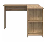 Bureau BURKE, Marron Table à écrire d'angle - 1 PERSONNE - avec étagère - Chêne artisanal 140x113,5x75 cm - BB1071