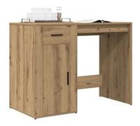 Bureau chêne artisanal 100x49x75 cm bois d ingénierie Marron G