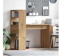 vidaXL Bureau Chêne artisanal 113 x 54 x 120 cm – Bois d'ingénierie, 4 étagères, finition mate