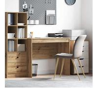 Bureau chêne artisanal 90 x 50 x 76 cm - Bois d'ingénierie, style contemporain, rangement