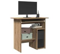 Bureau chêne artisanal - CLARENCE - 80x45x74 cm - Bois d'ingénierie - Capacité 60 kg - Armoire intégrée