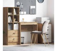 Bureau Chêne Artisanal en Bois d'Ingénierie 70 x 40 x 76 cm | Plateau pour ordinateur portable, écran, style scandinave, usage salon ou étude, montage simple, entretien chiffon humide