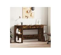 Bureau chêne fumé 140x50x75 cm bois d ingénierie
