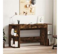 Bureau chêne fumé 140x50x75 cm bois d ingénierie Marron G