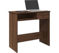 vidaXL Bureau chêne marron 80x40x75 cm – Bois d'ingénierie, bureau d'ordinateur avec rangement