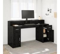Bureau Chêne Noir 160x55x91 cm Bois d ingénierie