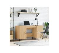 Bureau chêne sonoma 140x50x75 cm bois d ingénierie