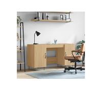 Bureau chêne sonoma 140x50x75 cm bois d ingénierie