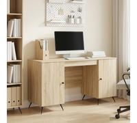 Bureau Chêne Sonoma 142,5 x 50 x 75 cm Bois d'Ingénierie avec Rangement | Étagères intégrées, tiroirs pratiques, design modulable, intérieur-extérieur, look contemporain, collection Home & Garden