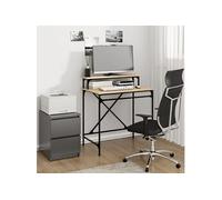 vidaXL Bureau chêne sonoma 80x50x90 cm bois d'ingénierie et fer Marron G