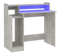 Bureau - CLOUD - et lumières LED - Gris béton - 97x45x90 cm - bois d'ingénierie LL147626
