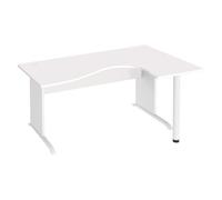 Bureau compact Excellens Bois L 160 cm retour droite plateau blanc pied bois L blanc - voile de fond droit - - Bruneau