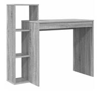 vidaXL Bureau compact moderne Gris Sonoma 100 x 40 x 90 cm Bois d'ingénierie 3 étagères flottantes