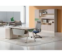 Bureau complet élégant Armoire à dossiers moderne Table d'angle luxueuse 2 pièces