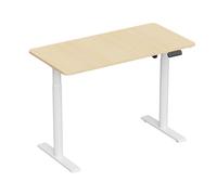 Bureau complet motorisé assis-debout 120x60cm, Bois clair