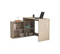 Bureau d angle contemporain décor chene Shannon L 112 cm NAGANO