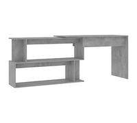 Bureau d angle Gris béton 200x50x76 cm Bois d'ingénierie