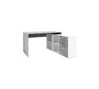 Bureau d angle LONDON Panneau de particules Décor béton structuré 136 75 139 cm